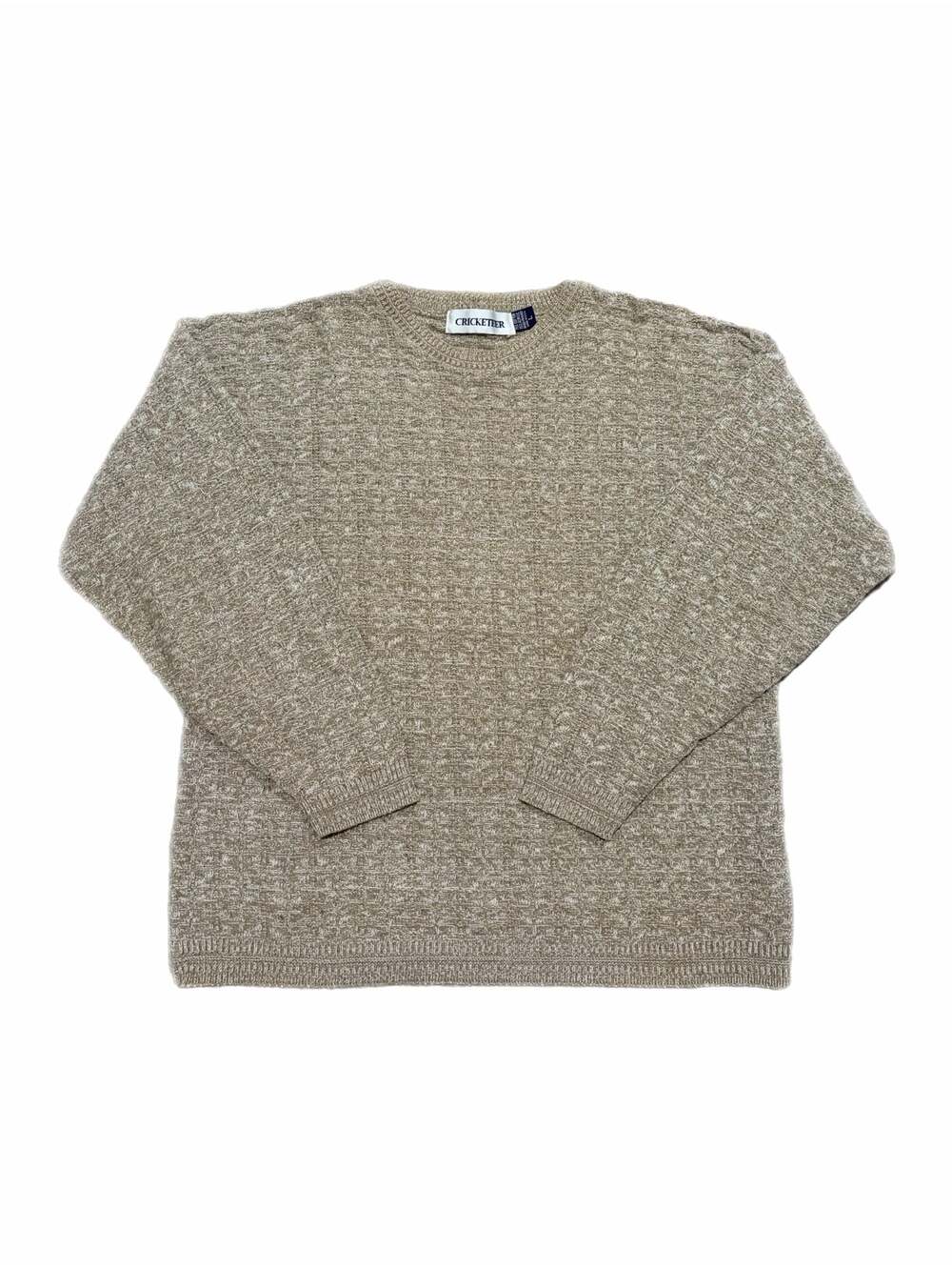 Cricketeer Men's Size Large Tan Textured Knit Crewneck Sweater